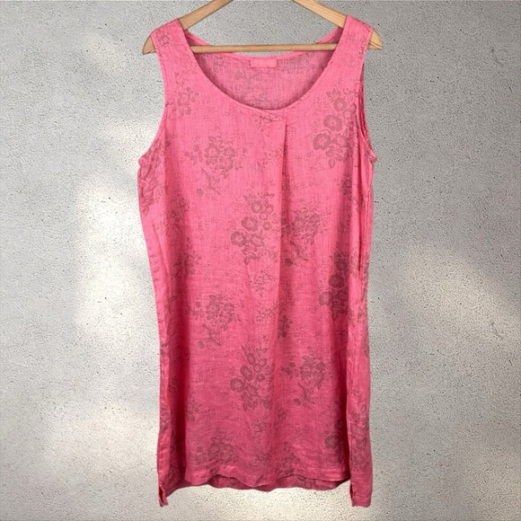 CP Shades Dresses & Skirts - CP Shades Floral Linen Shift Mini Dress Lagenlook Comfort Sz‎ L